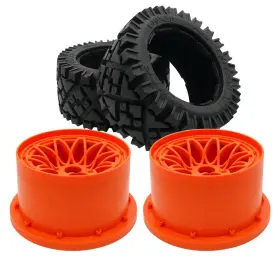 66041-2-us Flmlf Tsrc66207/66041-2-us 170x80mm All-terrian Rear Tire And Wheel Hub Fit 1/5 Rc Hpi Baja Rv Km 5b