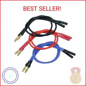 Fly Rc 714405919861 6pcs 4.0mm Banana Gold Bullet Connector Extension Cable For Brushless Motor E
