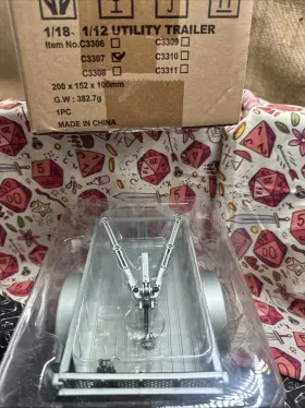 Fcx18 Fms C3307 Land Cruiser Lc80 Utility Trailer B 1 18 Scale New Silver