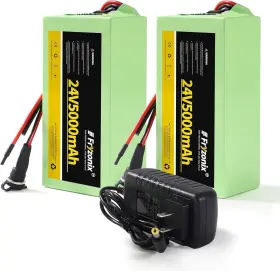 24v-rb-5a-2p Fryzonix 2 Pack 24v 5ah Lithium Battery With 29.4v 1a Charger Green