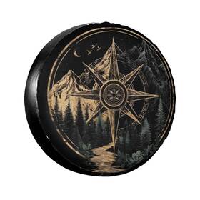 Gayruaicjz 11261 Retro Compass Spare Tire Cover Wheel Protectors Weatherproof Sun Protection C