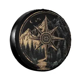 11261 Gayruaicjz Retro Compass Spare Tire Cover Wheel Protectors Weatherproof Sun Protection C