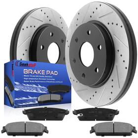 Geekstop Gebrr12066065bk-d1194 13.58 Inch 345mm Rear Disc Brake Rotors And Pads For 2007-2013 Chevy Silverado