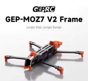 Geprc Gp107754 Gep-moz7 V2 Frame Kit Fpv Freestyle Rc Racing Drone - Black/coral Orange