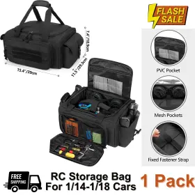 Goburos 798881692321 Rc Storage Bag For 1/14-1/18 Car Tool Pocket Durable Nylon Easy Transport Case