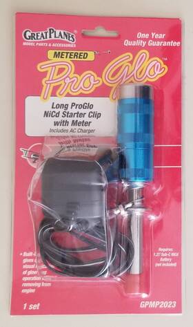 Great Planes Gpmp2023 Long Metered Pro-glo Nicd Starter Clip With Ac Charger New F15 1212