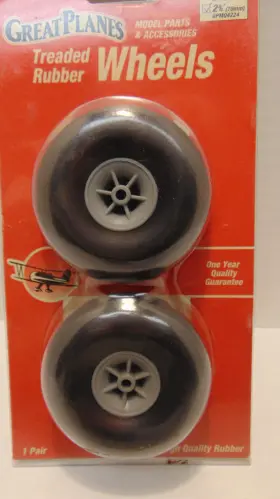Gpmq4224 Great Planes 2-3/4 Inch Treaded Rubber Wheels Nib