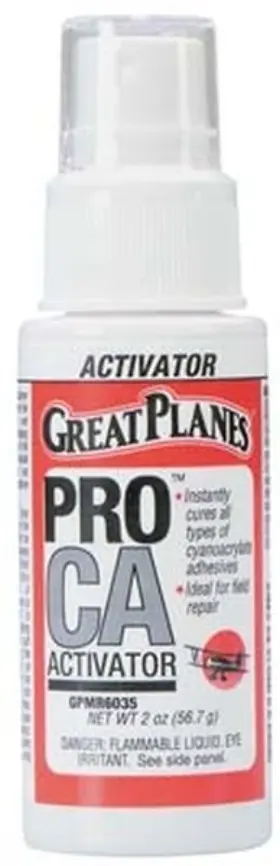 Gpmr6035 Great Planes Pro Ca Activator 2 Oz. With Pump Foam Safe