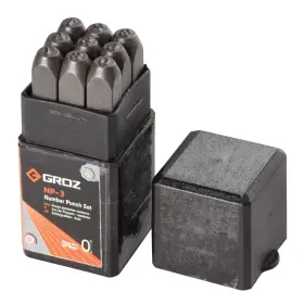 25902 Groz Induction-hardened Number Stamp Set 3mm 1/8 Inch