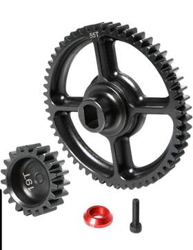 Gtb Gr046 Gtbracing Steel 55t 19t Spur Gear Set For 1/5 Rc Car Hpi Km Rv Baja 5b Ss 5sc