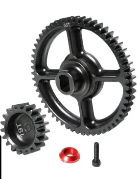 Gr046 Gtb Gtbracing Steel 55t 19t Spur Gear Set For 1/5 Rc Car Hpi Km Rv Baja 5b Ss 5sc