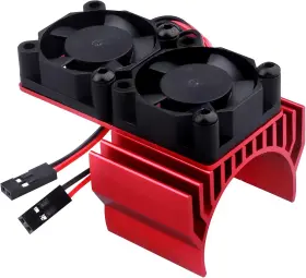 367-9096 Hobbypark Aluminum 540 Motor Heat Sink With Cooling Twin Fans Fit 550 3650 Size Bru