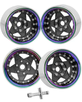 Colour-b1 Hopsuprc Upgrades Part 1.9inch Aolly Wheel Rim Beadlock For 1/10 Rc Crawler Scx10 Trx4