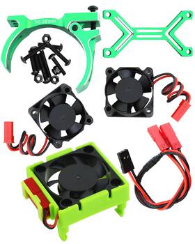 Hopsuprc H-36-38mm&3340-fan-green1 Upgrades For 1/10 Slash/stampede/bandit 2wd 4wd Aluminum 3660 540 550 Motor C