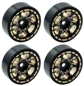 Phbtrx610 Hrp Power Hobby 1.0 Inch Black Brass Beadlock Crawler Wheels 1/24 Trx4m