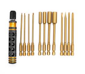 Hrp Rcepro7025 Racers Edge Premium 12-in-1 Magnetic And Locking Screwdriver Set With