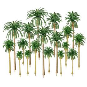 Huianer 053554385802 Palm Tree Model Trees Miniature Mixed 5 Size Fake Plastic