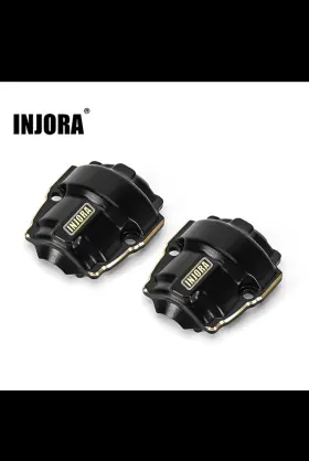 Asc18-07bk Injora Brass Front Rear Diff Covers For 1/18 Redcat Ascent-18 Black