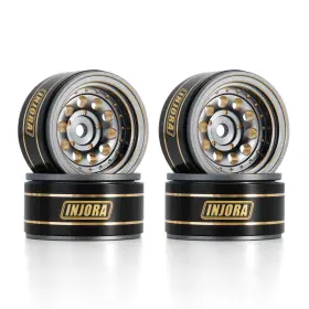 Yqw-1008rw Injora 1.0 Beadlock Wheel Rims Black Coating Brass For 1/24 1/18 Rc Crawler Car