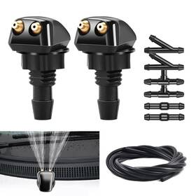 Jewkot Kotrgpt3300bl-9pc 9 Pcs Car Windshield Washer Nozzle Kit 39 Inch Rubber Hose Double Hole Straight