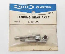 A-532 Kletts Vintage Klett Plastics Landing Gear Axle 5/32 Rc Airplane Nos