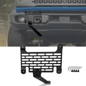 Cpj-bronco-x-002-cp-bk Klutchtech 2021-2024 Bronco License Plate Holder Front Frame Mount For Capable Steel Bu
