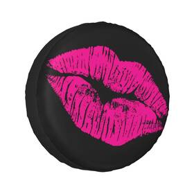 Kosues Kos-305 80s Hot Pink Kiss Lips Spare Tire Cover Weatherproof Wheel Protectors Dust-pr