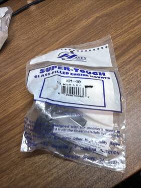 Kraft Km-40 Vintage K&h Hayes Km40 Glass Filled Engine Motor Mount Rc Airplane Usa