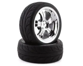 Los43038 Losi 54x26mm Pre-mounted Front Tires With 5-spoke Wheels Chrome 2