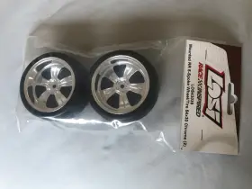 Los43039 Losi 54x30mm Pre-mounted Rear Tires With 5-spoke Wheels Chrome 2
