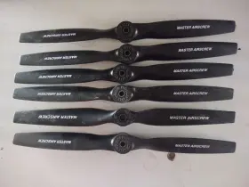 Ma1170 Master Airscrew Lot Of 6 Windsor Rc Airplane Nylon Propellers 11x7 Nos