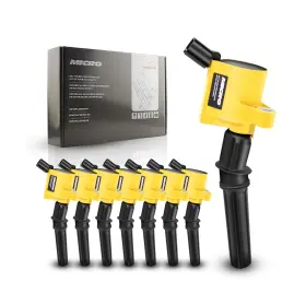 Micro50101yellow Micro Set Of 8 Curved Boot Ignition Coils Pack Compatible With Ford... Fast Ship