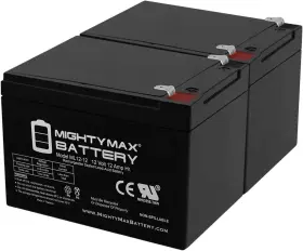 23275 Mighty Max Battery 12v 12ah F2 Scooter Replaces Kung 2 Pack Black