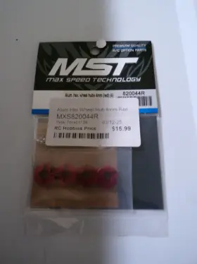 Mxs-820044r Mst Mxs820044r Alum. Hex. Wheel Hubs 4mm Red 4 Inv#12 Mxs-820044r Mst Mxs820044r Alum. Hex. Wheel Hubs 4mm Red 4 Inv#12