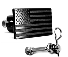 Albh3940bl Mull Usa Flag Metal Trailer Hitch Cover With Locking Pin Fits 2 Inch Receivers