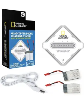 60140000 National Geographic 2 Pack Of 750 Mah Lipo Drone Replacement Batteries And 4-po