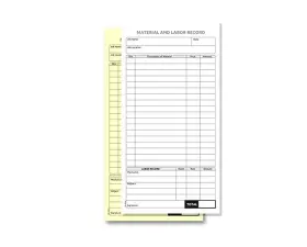 Ndl-mlrb-10 Nextdaylabels 2 Part Carbon-less Material And Labor Record Books 10