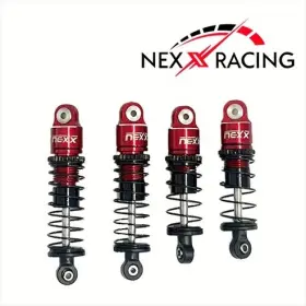 Nx-456-r Nexx Racing Losi Micro-b Pre-assembled Aluminum Oil-filled Shocks Red 4 Front