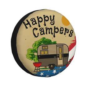 Noilfasiki Camper15 Spare Tire Cover Happy Camper Wheel Waterproof Sun Protection Univ