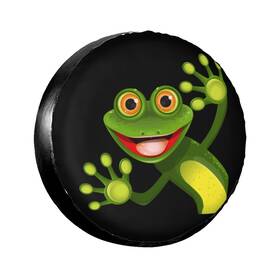 Ociovan Sptcover-frog1 15in Merry Green Frog Cute Animal Spare Tire Cover Weatherproof Waterproof Wh