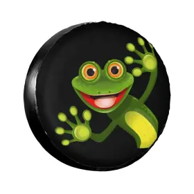 Ociovan Sptcover-frog1 15in Merry Green Frog Cute Animal Spare Tire Cover Weatherproof Waterproof Wh