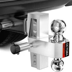 912006 Octora Adjustable Trailer Hitch Fits 2-inch Receiver - Aluminum Tow With 6-i