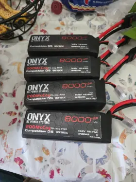 Ops80406-4s Onyx Rc Power Systems 8000mah 4s Lipo Batteries X4