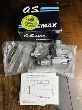 61sf-p Os 17712 Vintage Max Rc Glow Airplane Engine Ring With Pump System Rare