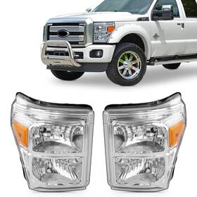 Partsflow Atp943-192 Left And Right Headlights Assembly Chrome Housing Amber Corner For