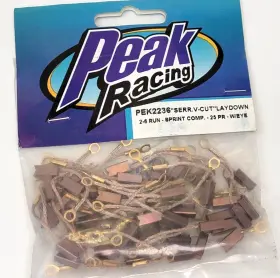 Pek2236 Peak Performance 2236 Laydown V-cut Sprint Brushes With Eyelets 25 Pair Nos