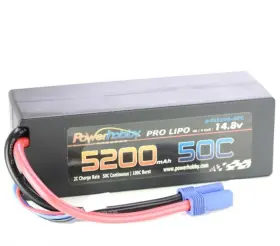 Phb4s520050cec5hcs Power Hobby New 5200mah 14.8v 4s 50c Lipo Battery With Hardwired Ec5