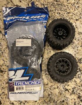 Pro-line Racing 1170-14 4 Pro-line Trencher 2.8 Inch All Terrain Tires Mounted On F-11 Black Wheels