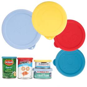 Purekra Pkklround-mix-4p-a 4 Packs Silicone Can Lids For Canned Goods 3.0ftft 3.2ftft 3.5ftft 4.0-inches Fit