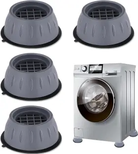 A855 Qiifaiikooii Anti Vibration Pads For Washing Machine 4 Pcs Reduce Noise One Size Grey